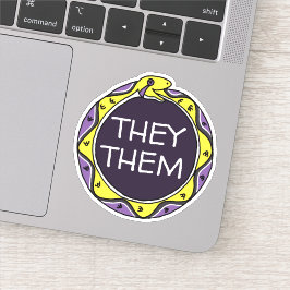 Aangepaste fonteinen LGBTQIA+ Nonbinary Ouroboros Sticker