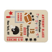 Aangepaste Football Baby Boy Birth Stats Record Magneet (Horizontaal)