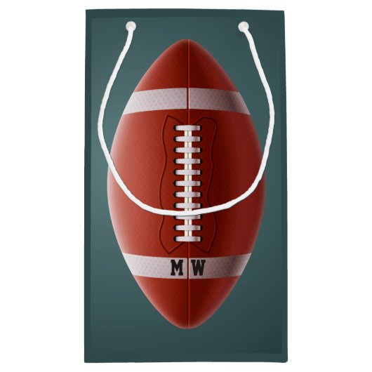 Aangepaste Football cadeau tas voor monogram Klein Cadeauzakje (Achterkant)