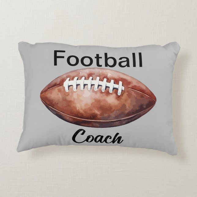 Aangepaste Football Coach Keepsake Accent Kussen (Achterkant)