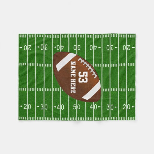 Aangepaste Football Fleece Blanket, Jouw tekst (Voorkant (Horizontaal))
