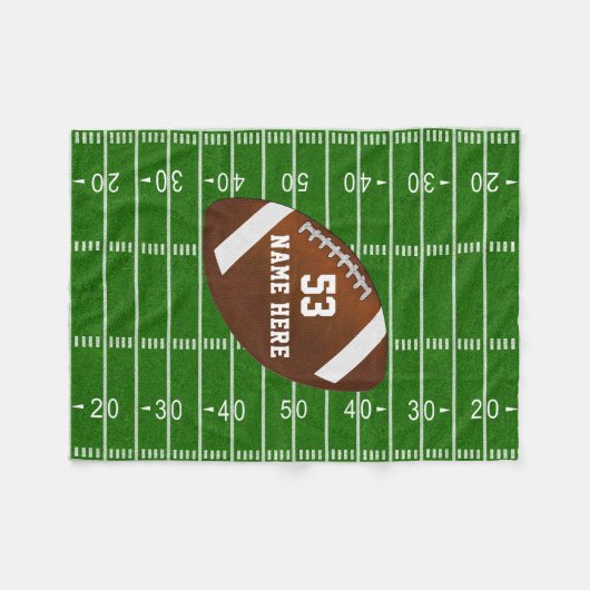 Aangepaste Football Fleece Blanket, Jouw tekst Deken (Voorkant (Horizontaal))