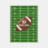 Aangepaste Football Fleece Blanket, Jouw tekst Deken (Voorkant)