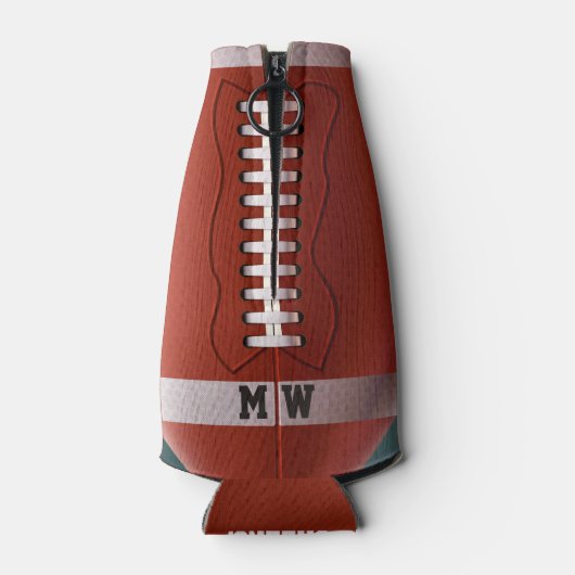 Aangepaste Football flessenkoeler voor monogram Flesjeskoeler (Achterkant)