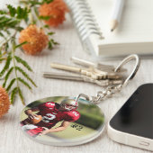 Aangepaste Football foto en nummer Sleutelhanger (Voorkant Rechts)