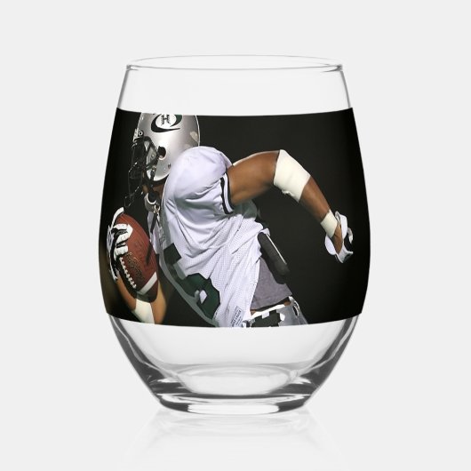 Aangepaste Football fotopoorten Wijnglas Zonder Voet (Voorkant)