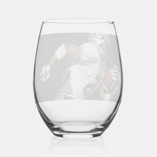 Aangepaste Football fotopoorten Wijnglas Zonder Voet (Achterkant)