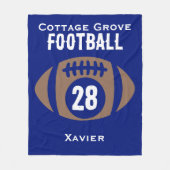Aangepaste Football naam, nummer, school Fleece Deken (Voorkant)
