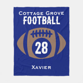 Aangepaste Football naam, nummer, school Fleece Deken