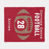 Aangepaste Football naam, nummer, school Fleece Deken (Voorkant (Horizontaal))