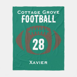 Aangepaste Football naam, nummer, school Fleece Deken