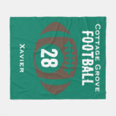 Aangepaste Football naam, nummer, school Fleece Deken (Voorkant (Horizontaal))
