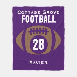 Aangepaste Football naam, nummer, school Fleece Deken