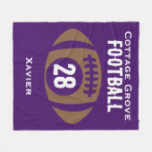 Aangepaste Football naam, nummer, school Fleece Deken (Voorkant (Horizontaal))