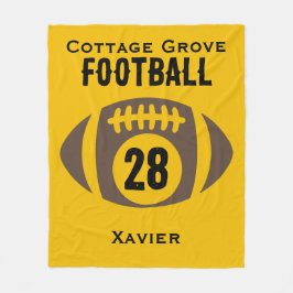 Aangepaste Football naam, nummer, school Fleece Deken