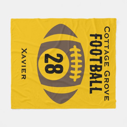 Aangepaste Football naam, nummer, school Fleece Deken (Voorkant (Horizontaal))