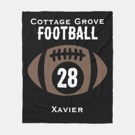 Aangepaste Football naam, nummer, school Fleece Deken