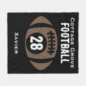 Aangepaste Football naam, nummer, school Fleece Deken (Voorkant (Horizontaal))
