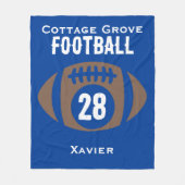 Aangepaste Football naam, nummer, school Fleece Deken (Voorkant)