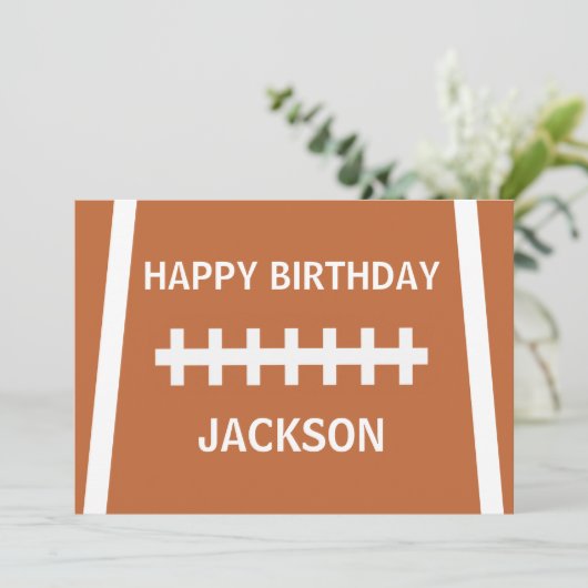 Aangepaste Football Player Ball Sports Happy Birth Kaart (Staand voorkant)