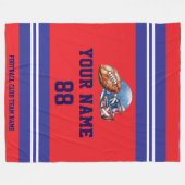 Aangepaste Football Player Fleece Deken (Voorkant (Horizontaal))