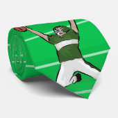 Aangepaste Football Player - Groen en wit aanraaks Stropdas (Opgerold)