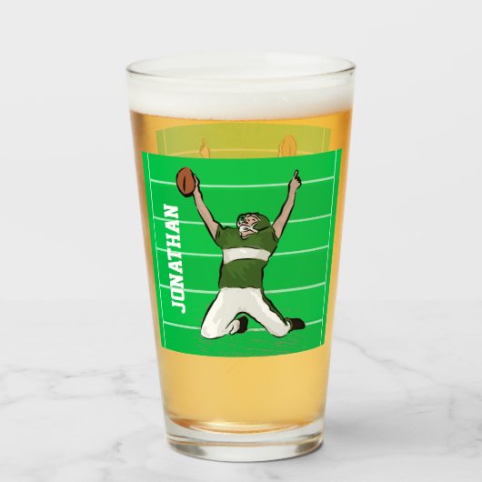 Aangepaste Football Player - Groen Glas (Achterkant gevuld)