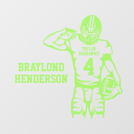 Aangepaste Football Player Window Cling Raamsticker (Vel)