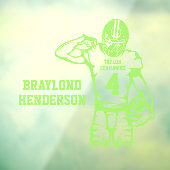 Aangepaste Football Player Window Cling Raamsticker (Vel 3)