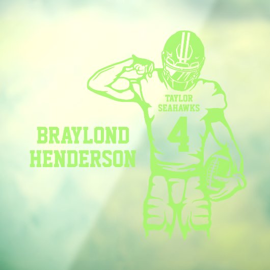 Aangepaste Football Player Window Cling Raamsticker (Vel 3)