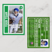 Aangepaste Football QB Trading Kaart (Kelly Green) Contactkaartje (Voorkant / Achterkant)