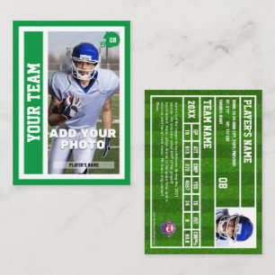 Aangepaste Football QB Trading Kaart (Kelly Green) Contactkaartje