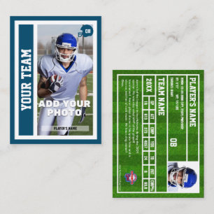 Aangepaste Football QB Trading Kaart (Ocean Blue) Contactkaartje