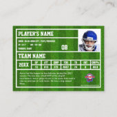Aangepaste Football QB Trading Kaart (Ocean Blue) Contactkaartje (Achterkant)