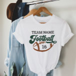 Aangepaste Football Speler Naam en Nummer Groen Tri-Blend Shirt<br><div class="desc">Aangepast T-shirt voor en achter Football - getoond in White Design bevat script "Football" -tekst met tekst die kan worden aangepast voor de teamnaam,  achternaam van de speler en truisnummer. Donkergroene,  lederbruine en houtskoolgrijze kleuren kunnen worden aangepast.</div>