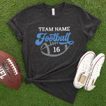 Aangepaste Football Speler Naam en Nummer Zwart Tri-Blend Shirt<br><div class="desc">Aangepaste voor- en achterkant Football T-shirt - getoond in houtskool zwart Design beschikt over script "Football" formulering met tekst die kan worden aangepast voor de teamnaam,  speler achternaam,  en trui nummer. Witte,  blauwe en grijze kleuren kunnen worden aangepast.</div>