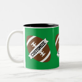 Aangepaste Football teamnaam & achtergrondkleurens Tweekleurige Koffiemok