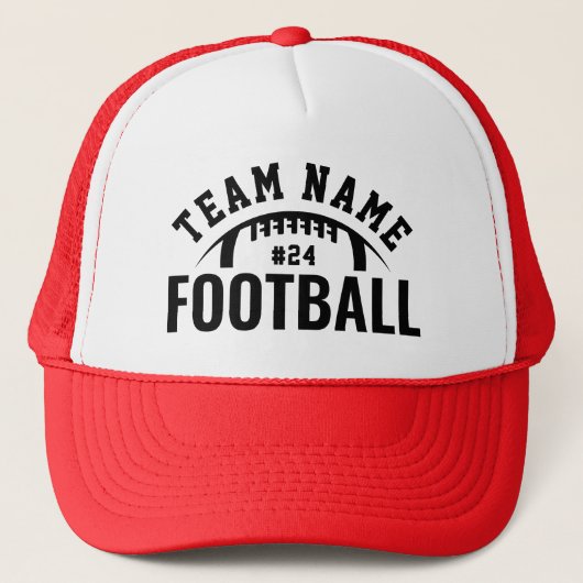 Aangepaste Football teamnaam rood Trucker Pet (Voorkant)