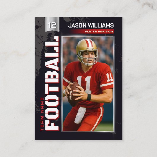 Aangepaste Football Trading Kaart, Rode Speler Kaa Contactkaartje (Voorkant)