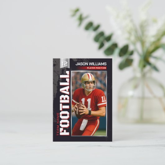 Aangepaste Football Trading Kaart, Rode Speler Kaa Contactkaartje (Staand voorkant)