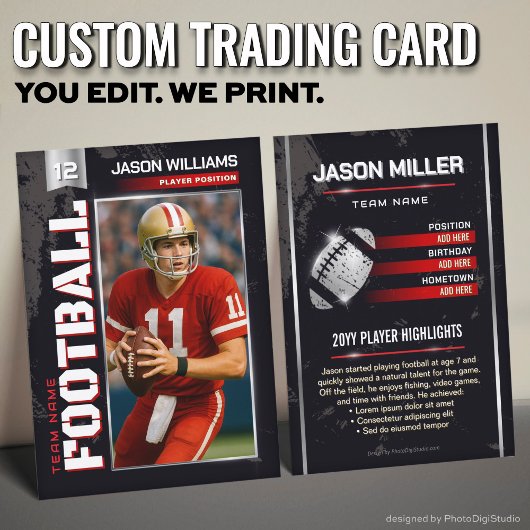 Aangepaste Football Trading Kaart, Rode Speler Kaa Contactkaartje