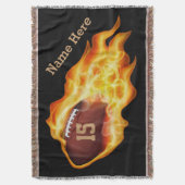 Aangepaste Footballs dekens met NAAM, NUMMER Deken (Voorkant Verticaal)