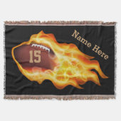 Aangepaste Footballs dekens met NAAM, NUMMER Deken (Voorkant)