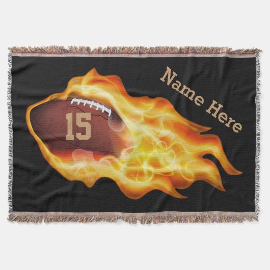 Aangepaste Footballs dekens met NAAM, NUMMER Deken (Voorkant)