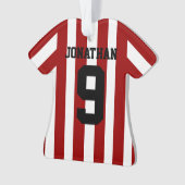 Aangepaste Footballs shirten strepen Ornament (voorkant)