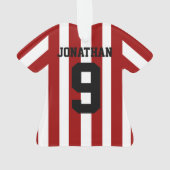 Aangepaste Footballs shirten strepen Ornament (achterkant)