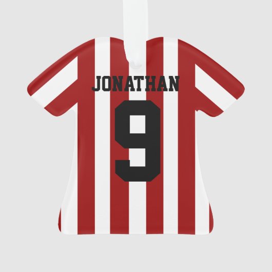 Aangepaste Footballs shirten strepen Ornament (achterkant)