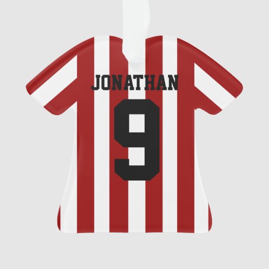 Aangepaste Footballs shirten strepen Ornament (voorkant)