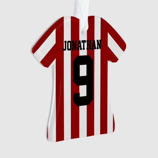 Aangepaste Footballs shirten strepen Ornament (voorkant)