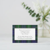 Aangepaste Forbes Plaid Wedding Enclosure Kaart (Staand voorkant)